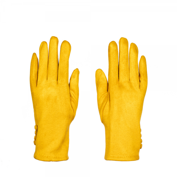 Дамски ръкавици Nika жълт цвят, 3 - Kalapod.bg